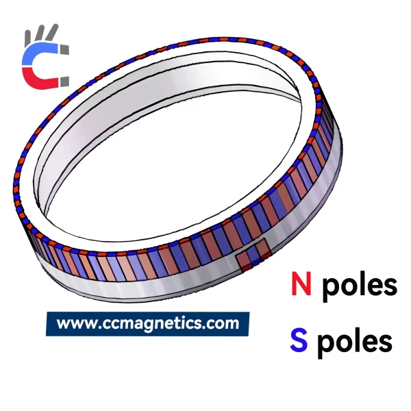 Radially Multipole Sintered Ferrite Magnets for Hall Induction Magnetic Encoder Motor